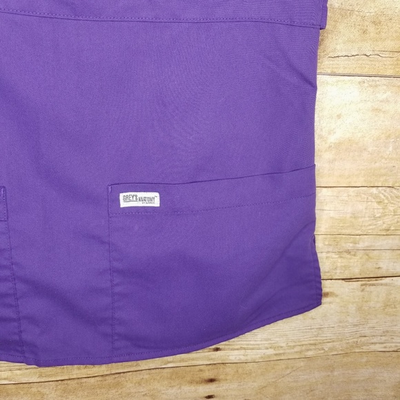 Greys Anatomy Scrub Top Womens XS Pocket Mock Wrap - Picture 3 of 4